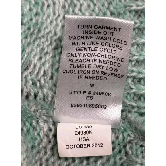 Takeout Women's V-Neck Hollow Knit Cardigan Sweater Green Size M - Picture 8 of 8